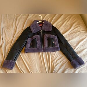 Purple and Black Women's Jacket